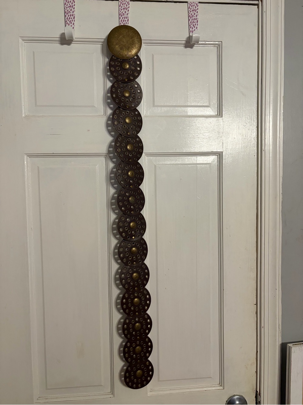 Women's Brown and Gold Decorative Circle-Link Belt